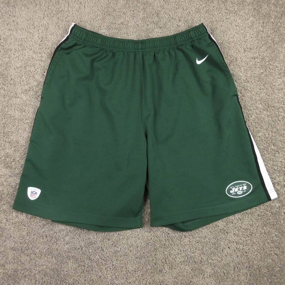 New York Jets Shorts Mens XL Green Nike NFL Training Camp Mesh 9.5" Activewear